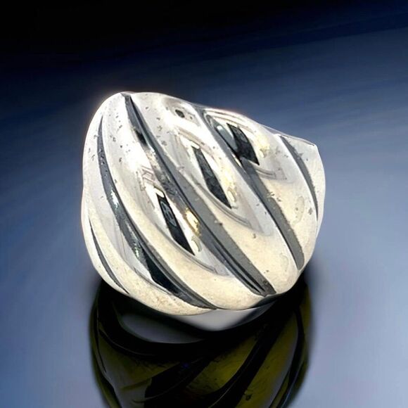 David Yurman Authentic Estate Cable Ring Size 6 Silver 18 mm Height DY478 - Picture 4 of 10